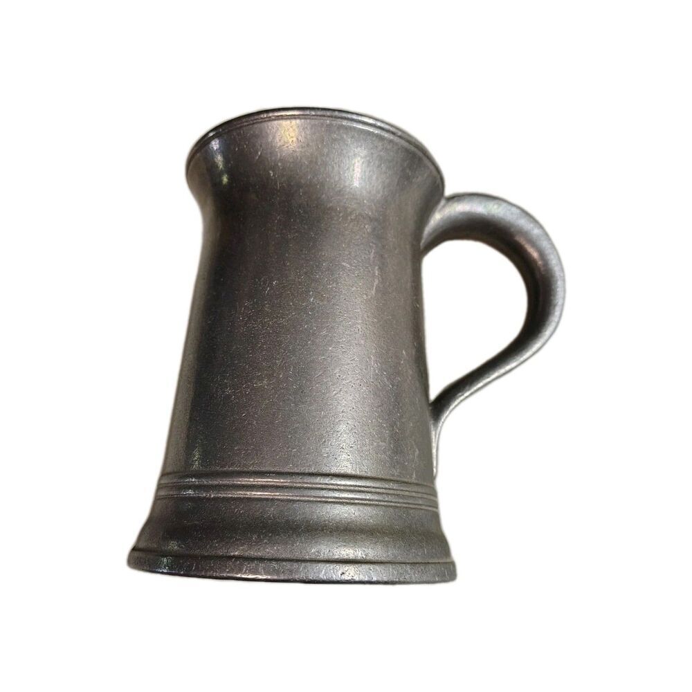 Vintage English Pewter Tankard Mug - Hallmarked G.A. Crown Hammer - 5" Tall - 1 - Picture 10 of 13